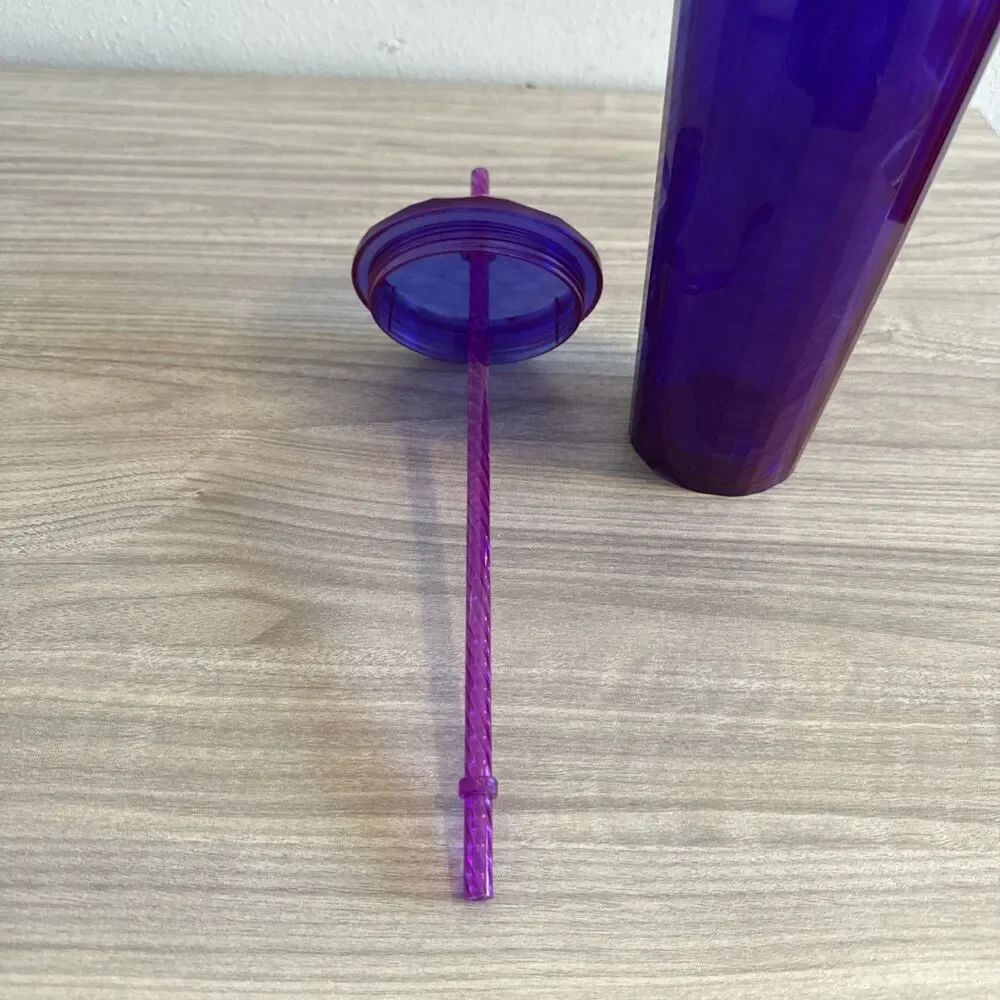 Starbucks 24oz Venti purple kaleidoscope domed lid w/ straw tumbler cup - Picture 5 of 6